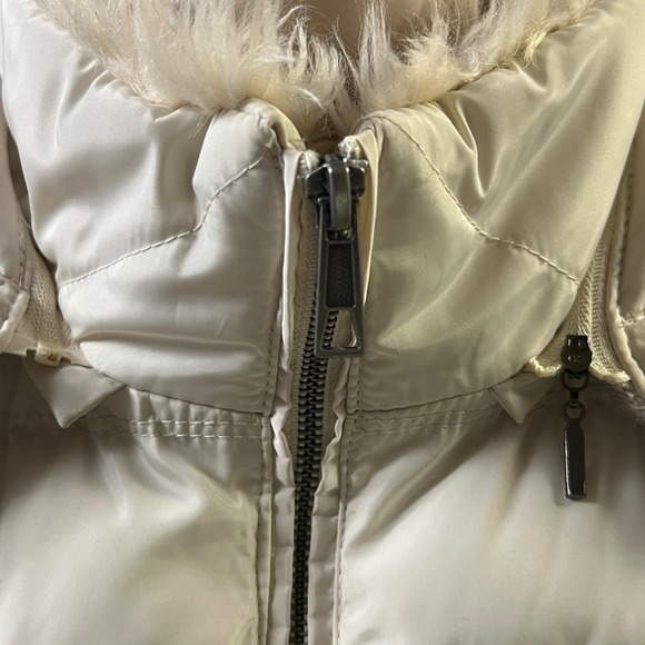 Zara Trafaluc Small Puffer Vest Beige Quilted Gilet Hooded Tweed Winter Layering - Picture 3 of 16